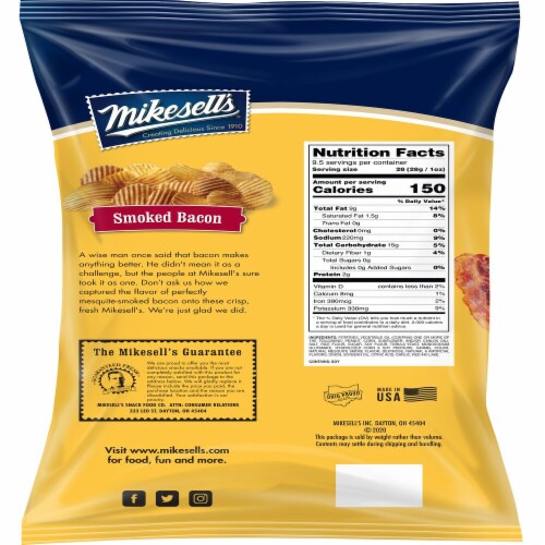 Mikesell's® Smoked Bacon Groovy Potato Chips Perspective: back