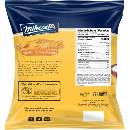 Mikesell's® Cheddar and Sour Cream Groovy Potato Chips Perspective: back