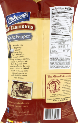 Mikesell's Old Fashioned Salt & Pepper Potato Chips Perspective: back