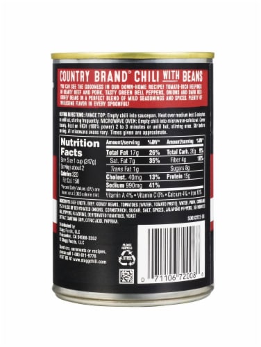 Stagg Chili Country Brand Mild Chili with Beans Perspective: back