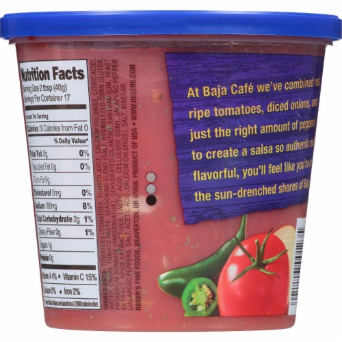 Reser's Baja Cafe Original Mild Salsa Perspective: back