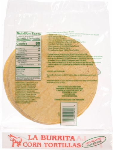 La Burrita Yellow Corn Tortilla Perspective: back