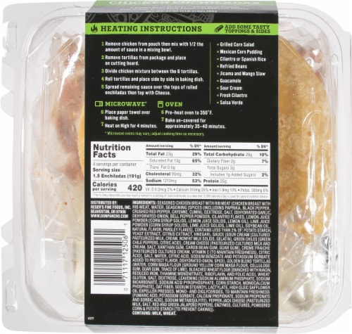 Don Pancho Creamy Green Chile Chicken Enchilada Express Meal Kit Perspective: back
