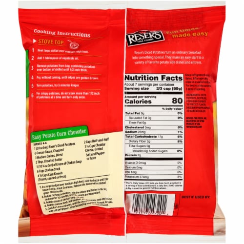 Reser's Fine Foods® Potatoes Diced Perspective: back