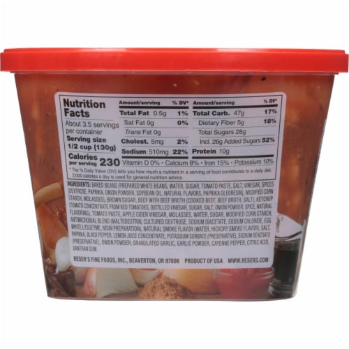 Reser's® Sweet & Savory Beef Barbecue Beans Perspective: back