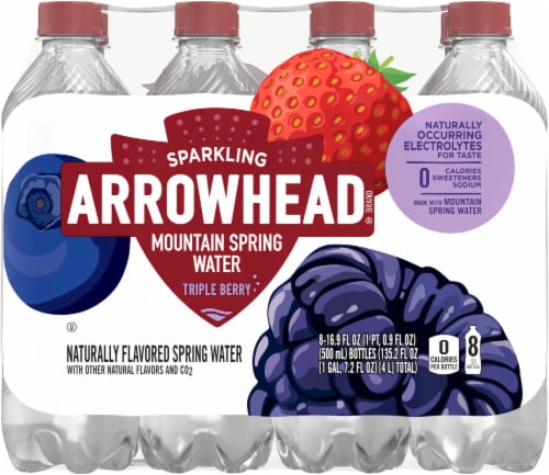 Arrowhead® Mountain Spring Triple Berry Flavored Sparkling Water Bottles Perspective: back