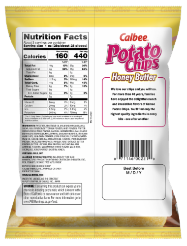 Calbee® Honey Butter Potato Chips Perspective: back