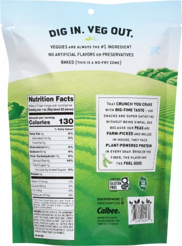 Harvest Snaps Wasabi Ranch Green Pea Snack Crisps Perspective: back
