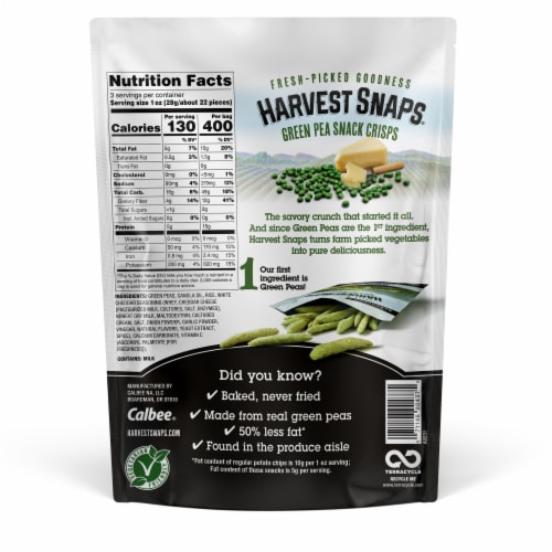 Harvest Snaps® White Cheddar Green Pea Snack Crisps Perspective: back