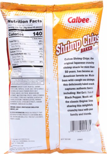 Calbee® Baked Hot Garlic Shrimp Chips Perspective: back