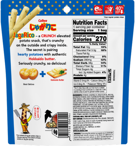 Calbee JagaRico Hokkaido Butter Flavored Potato Snack Perspective: back