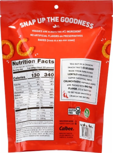Calbee® Harvest Snaps® Sour Cream Red Lentil Crunchy Loops Crisps Perspective: back