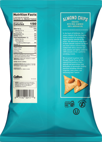 San Joaquin Almond Nut  Sea Salt Chips Perspective: back