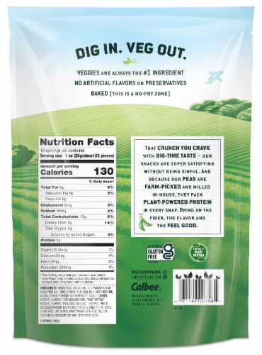 Harvest Snaps Wasabi Ranch Green Pea Snack Crisps Perspective: back