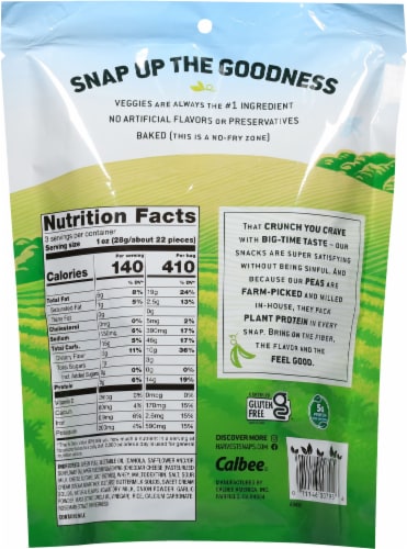 Calbee® Harvest Snaps® White Cheddar Baked Green Pea Snacks Perspective: back
