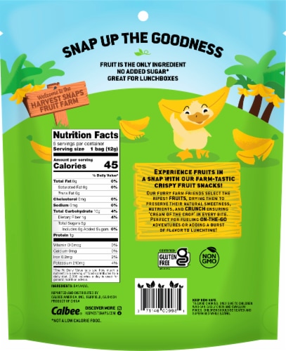 Calbee® Harvest Snaps® Kids Crispy Bananas Perspective: back
