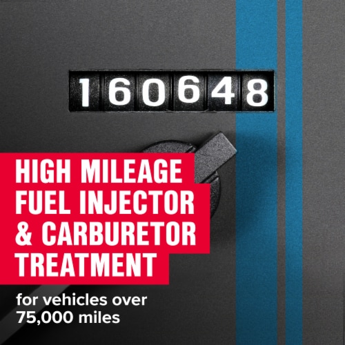 STP High Mileage Fuel Injector Cleaner and Carburetor Cleaner Treatment Perspective: back