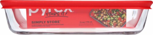 Pyrex® Covered Storage Dish - Clear/Red Perspective: back