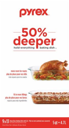 Pyrex Deep Dish Baking Pan with Lid - Sage Perspective: back