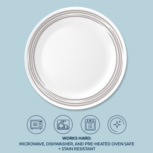Corelle® Laminated Glass Dinner Plate - Brushed Silver Perspective: back