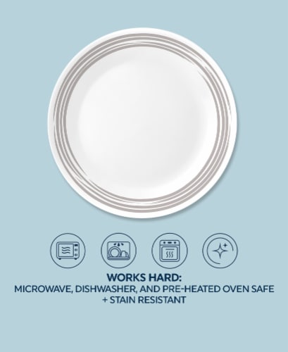 Corelle® Laminated Glass Lunch Plate - Brushed Silver Perspective: back