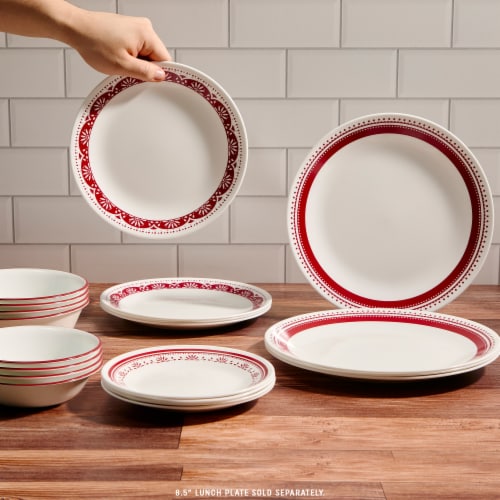 Corelle Sadie Laminated Glass Dinnerware Set Perspective: back