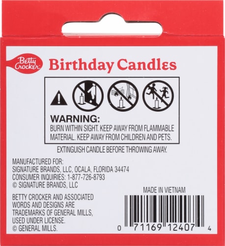 Betty Crocker™ Medium Rainbow Stripe Birthday Candles Perspective: back