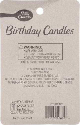 Betty Crocker™ Happy Birthday Candles Perspective: back