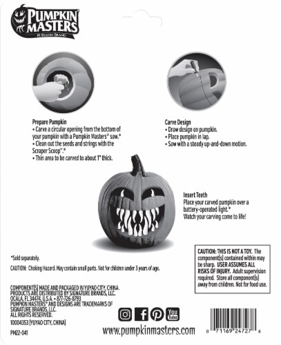 Pumpkin Masters Halloween Jack O Lantern Teeth Decoration Perspective: back