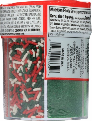 Betty Crocker™ Assorted Christmas Mix Sprinkles Perspective: back