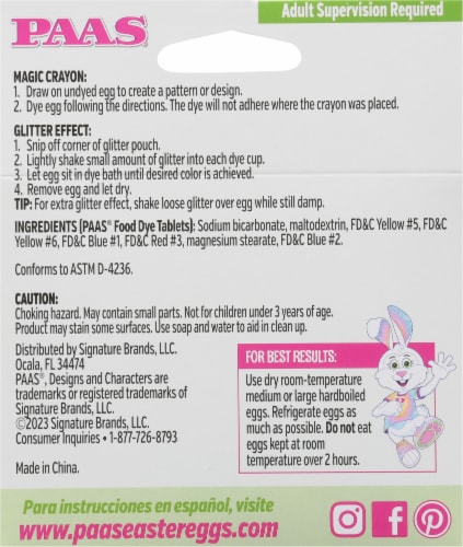 PAAS® Glitter Color Cups Easter Egg Decorating Kit Perspective: back