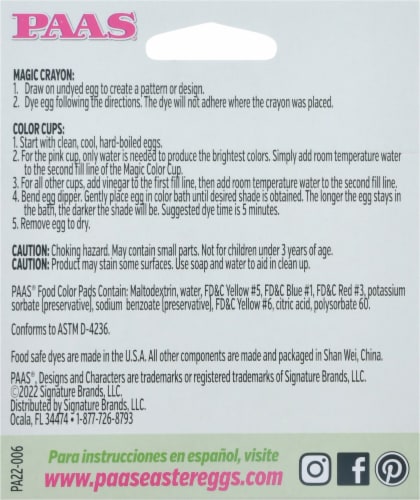 PAAS® Easter Magical Color Cups Egg Decorating Kit Perspective: back