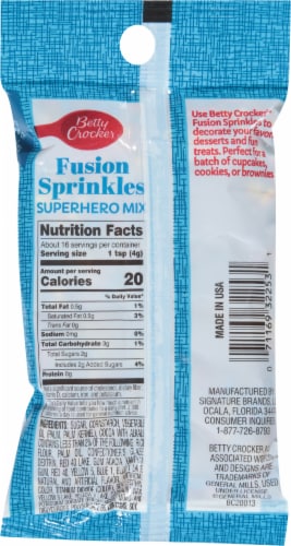 Betty Crocker™ Superhero Mix Fusion Sprinkles Perspective: back