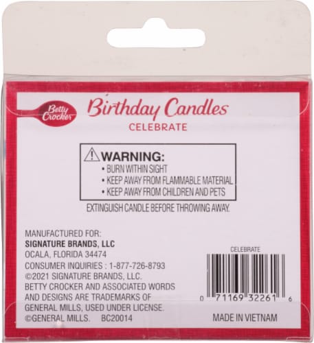 Betty Crocker™ Metallic Celebrate Birthday Candles Perspective: back