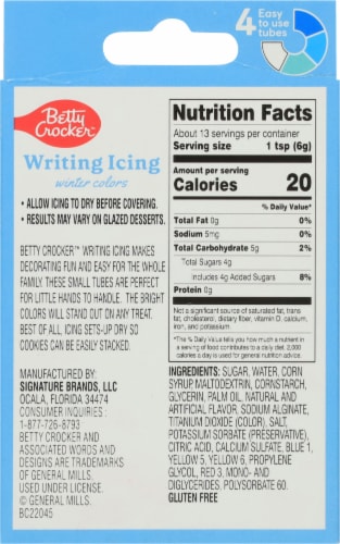 Betty Crocker™ Winter Colors Writing Icing Perspective: back