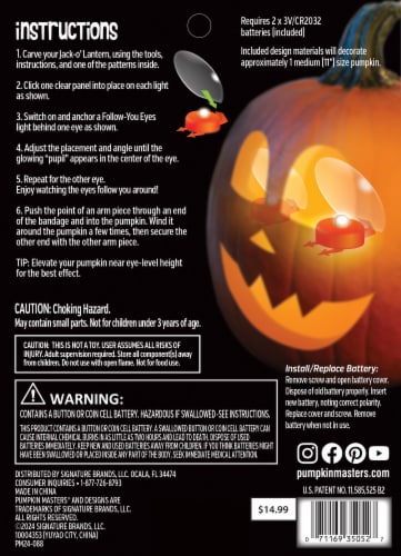 Pumpkin Masters Halloween Mummy Stare Pumpkin Light Kit Perspective: back