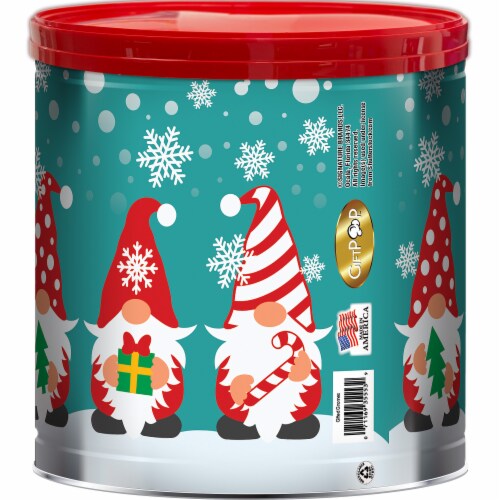 GiftPOP™ Gifted Gnomes Variety Holiday Popcorn Tin Perspective: back