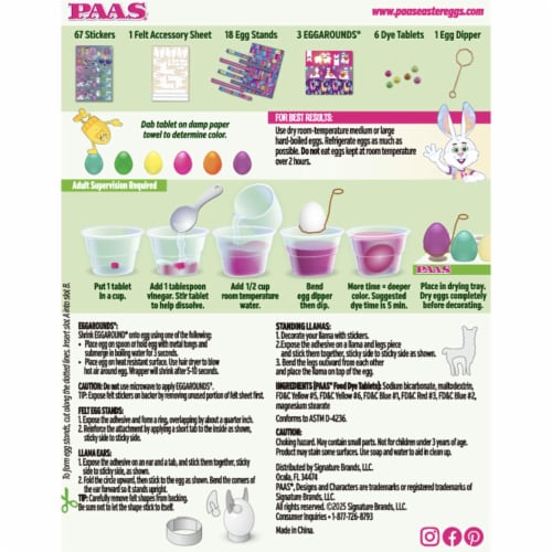 PAAS® Lovable Llamas Easter Egg Decorating Kit Perspective: back