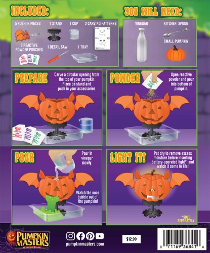Pumpkin Masters Haunted Lab Pumpkin Science Kit Perspective: back