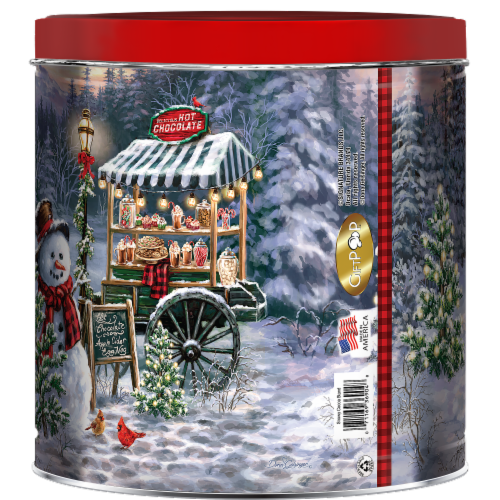 GiftPop Snowy Cocoa Stand Assorted Popcorn Tin Perspective: back