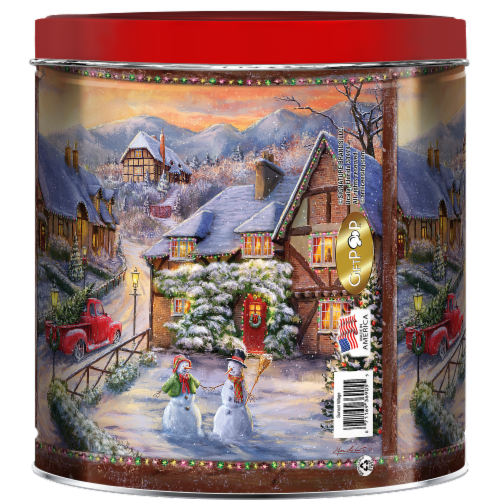 GiftPop Winter Village Assorted Popcorn Tin Perspective: back