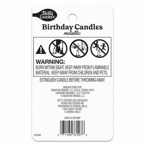 Betty Crocker™ Metallic Birthday Candles Pack Perspective: back