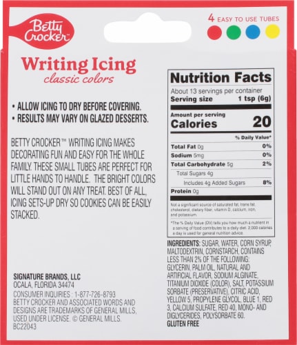 Betty Crocker™ Classic Colors Writing Icing Perspective: back