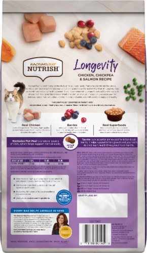 Rachael Ray Nutrish Longevity Chicken with Chickpeas and Salmon Receipe Cat Food Perspective: back