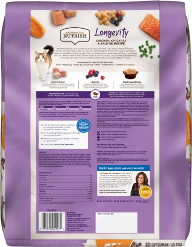Rachael Ray™ Nutrish® Longevity Chicken Chickpea & Salmon Dry Cat Food Perspective: back