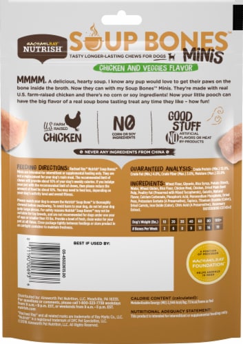 Rachael Ray Nutrish Chicken and Veggie Flavor Mini Chew Bones For Dogs Perspective: back