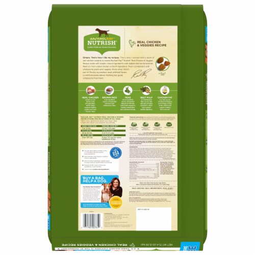 Rachael Ray Nutrish Real Chicken & Veggies Recipe Dry Dog Food Perspective: back