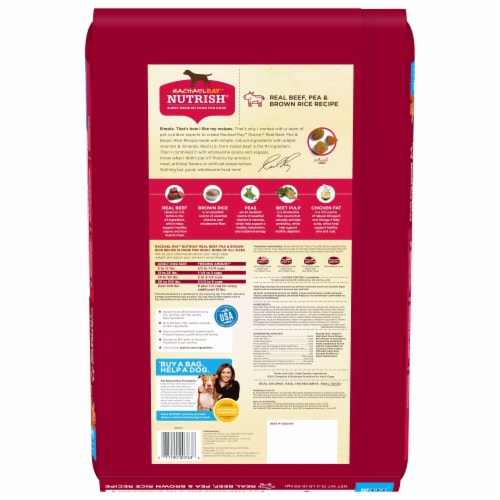 Rachael Ray Nutrish Real Beef Pea & Brown Rice Recipe Dry Dog Food Perspective: back