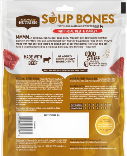 Rachael Ray Nutrish Soup Bones Chew for Dogs, Beef and Barley flavor - 12.06 oz