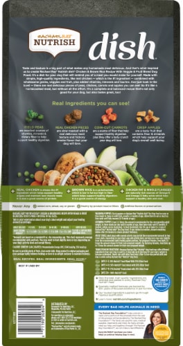 Rachael Ray® Nutrish Dish Chicken & Brown Rice with Veggies & Fruits Dog Food Perspective: back